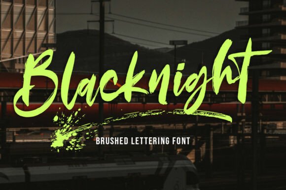 Blacknight: Unleash Raw, Brush-Lettered Energy