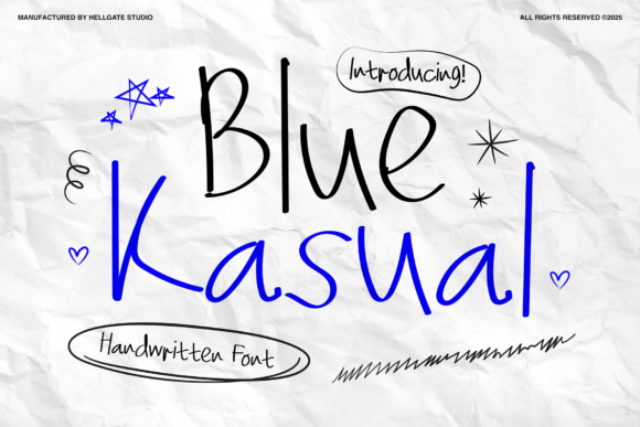 Blue Kasual Handwritten: A Lively Font for Playful Designs