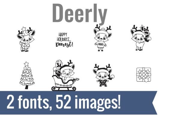 Deerly Dingbats: Adorable Reindeer Graphics for Festive Projects