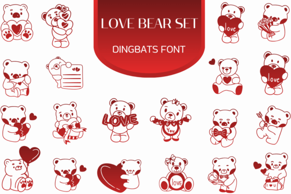 Love Bear Set: Sweet Dingbats for Heartfelt Design